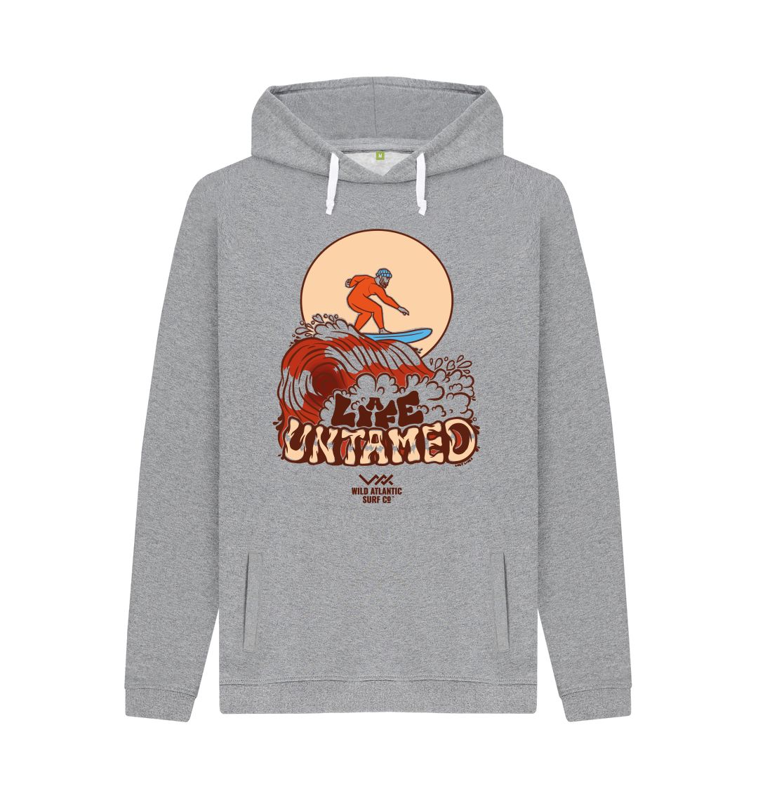 Light Heather A Life Untamed - 'Male Surfer' Hoodie