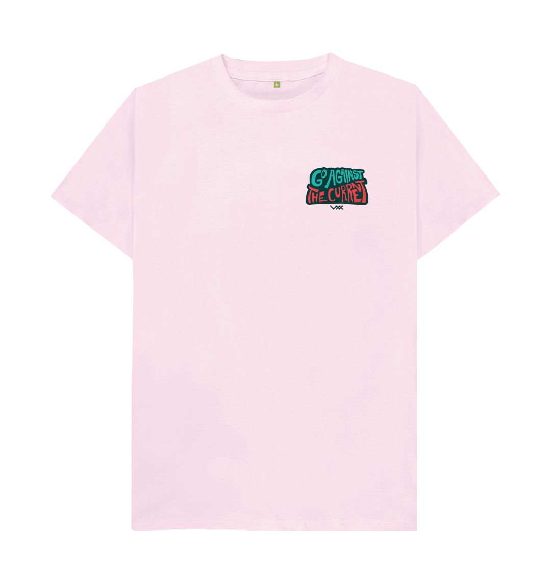Pink Go Against The Current - Pocket Print Tee