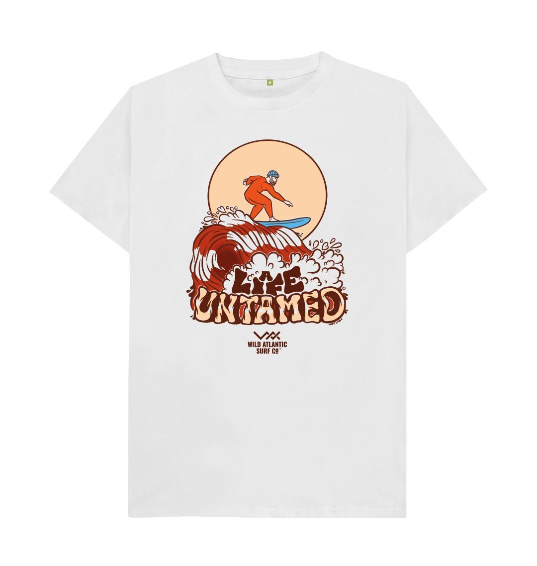 White A Life Untamed - Male Surfer Tee
