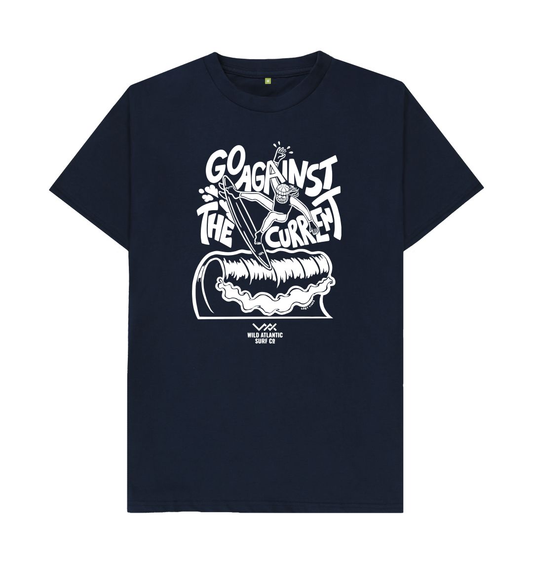 Navy Blue Go Against The Current - B&W Tee