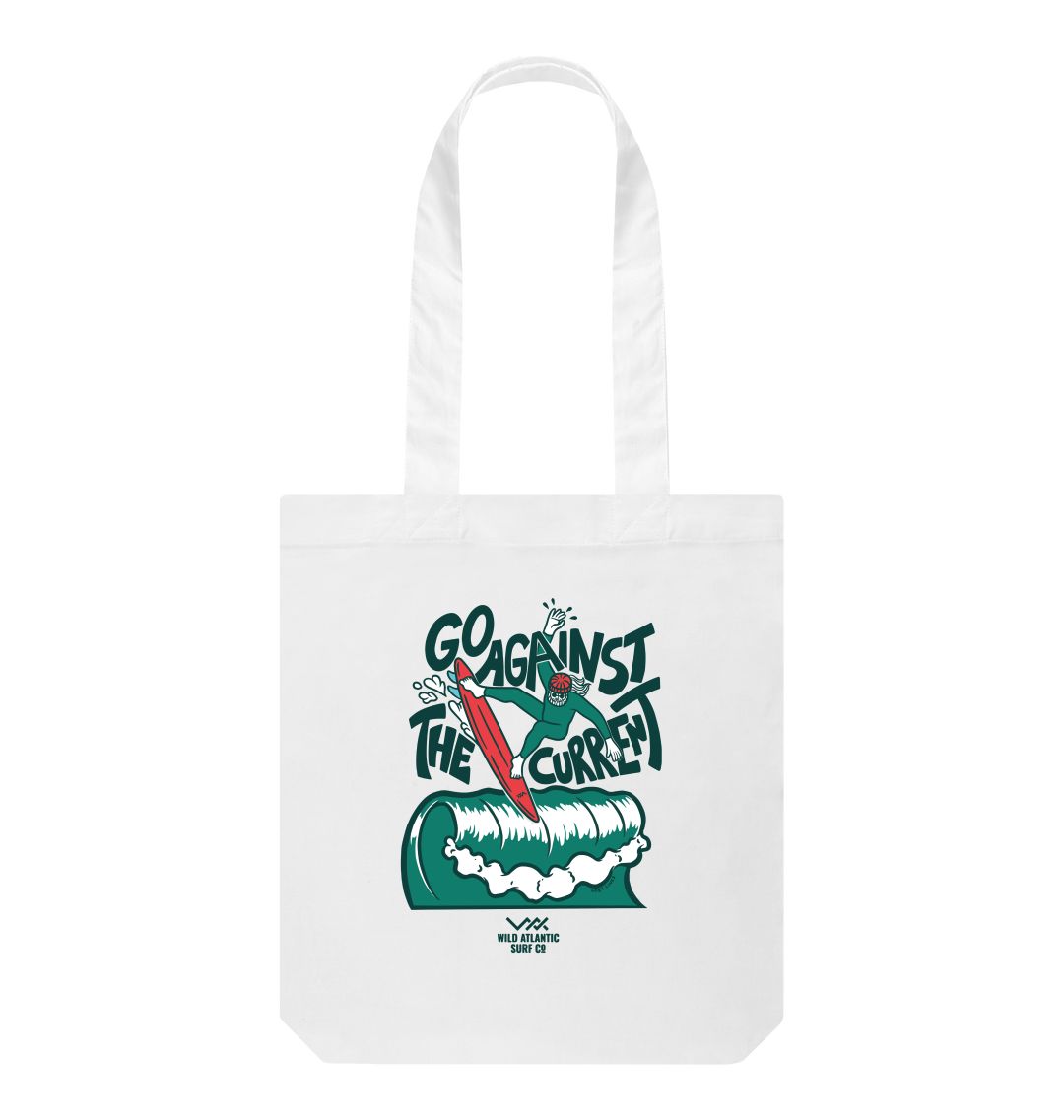 White Go Against The Current - Tote Bag